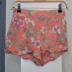 Hawaiian print flowy shorts